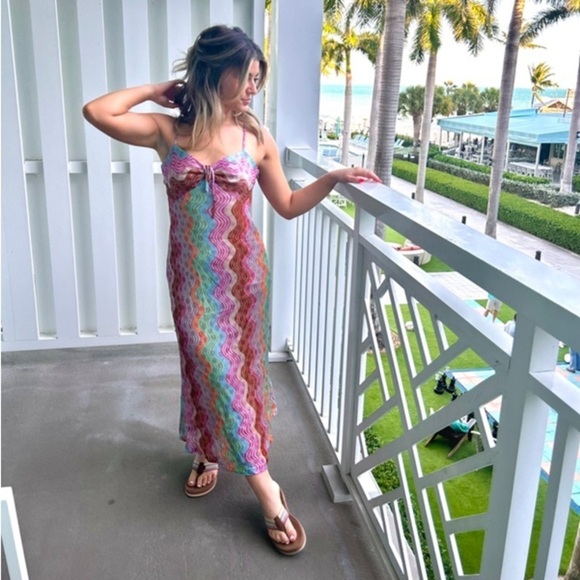 ANNA SUI Swirly Rainbow Knit Dress - Picture 3 of 16